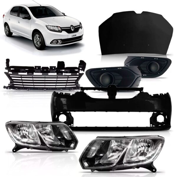 Kit Frente Logan 2014 2015 2016 2017 Renault Preto K113932