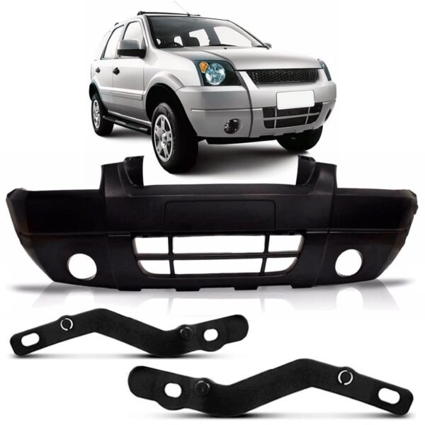 Parachoque Dianteiro Ecosport 2004 A 2007 C/furo + Guias Preto