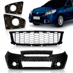 Parachoque Dianteiro Sandero 2011 A 2013 Com Grades Novo Preto