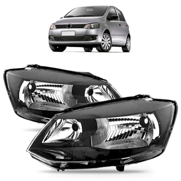 Par Farol Fox 2010 A 2013 Mascara Negra Foco Simples Direito E Esquerdo