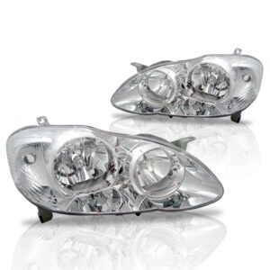 Par Farol Para Toyota Corolla Ano 2002 2003 A 2004 Cromado