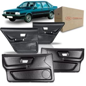 Kit Forro Porta Santana 1985 À 1990 4 Portas Preto Completo