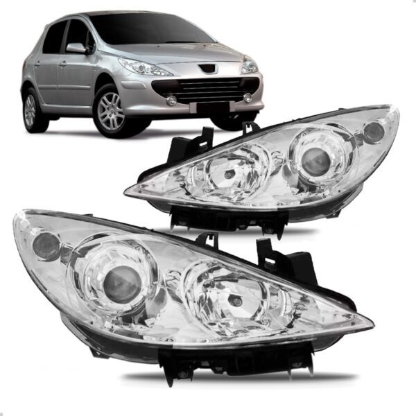 Par Farol Peugeot 307 Ano 2007 2008 09 10 2011 Com Auxiliar