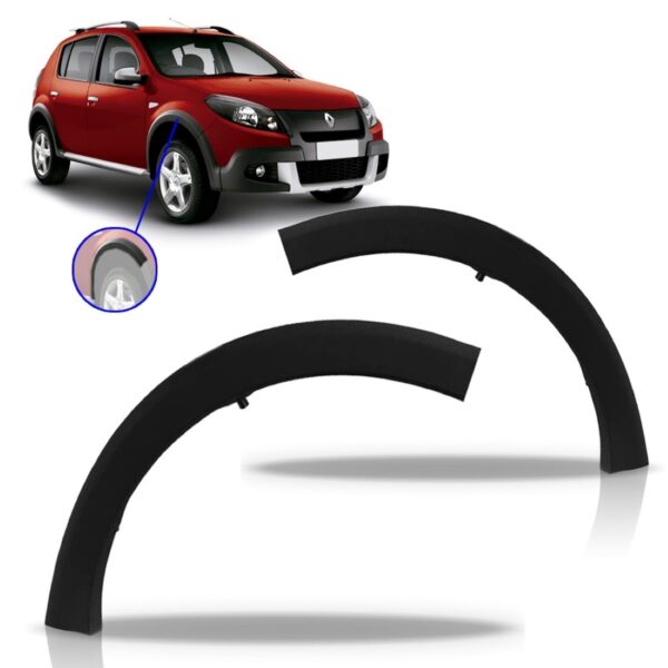 Par Alargador Paralama Sandero Stepway 12 13 14 Dianteiro