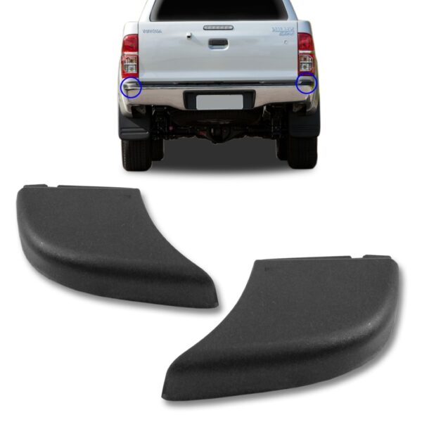 Par Aplique Acabamento Parachoque Pickup Hilux 2005 A 2015