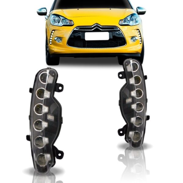 Par Lanterna Dianteira Citroen Ds3 Led Diurno Milha Daylight