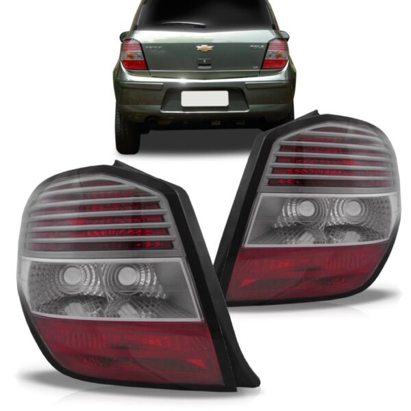 Jogo Sinaleira Farol Traseiro Agile 2010 A 2016 Fumê Sport Vermelho