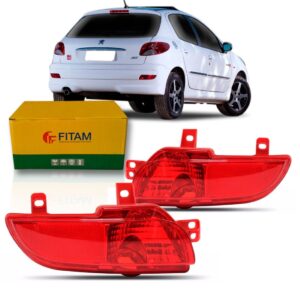Par Sinaleira Traseira Peugeot 207 08 09 10 11 12 13 Neblina Vermelho