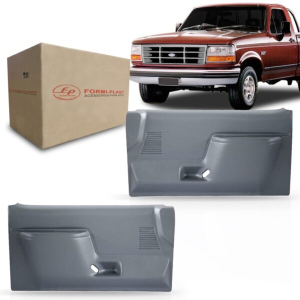 Jogo Forro Porta F1000 F4000 1993 A 1998 Com Apoio Braço Cinza-escuro