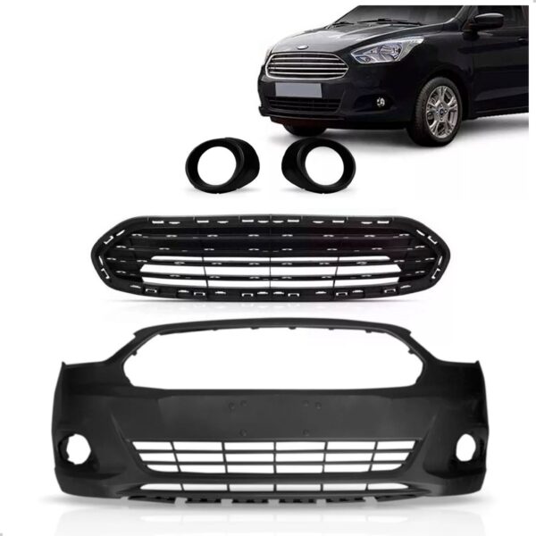Envolvente Para Ford Ka 2015 A 2018 Com Grade E Copo Milha Preto