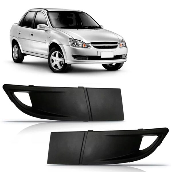 Par Moldura Milha Corsa Classic 2010 A 2016 C/furo Preto Ambos Os Lados