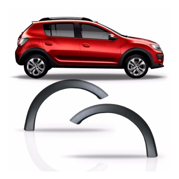 Par Alargador Moldura Paralama Sandero Stepway Diant 15 A 17