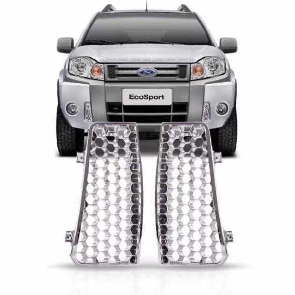 Par Tela Frontal Parachoque Ecosport 08 09 10 11 12 Cromada