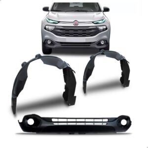 Kit Spoiler Parachoque + Par Asa Urubu Toro 2016 A 2021 Preto