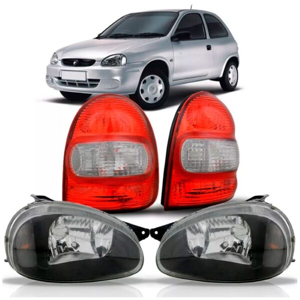 Kit Combo Farol E Sinaleira Corsa Wind 94 A 02 Mascara Negra