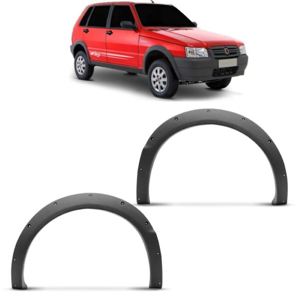 Par Moldura Paralama Dianteiro Uno Way Preto 2004 A 2012