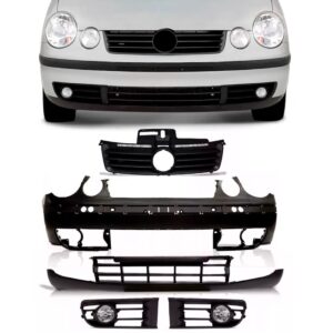 Parachoque Polo 2003 A 2006 C/ Spoiler Molduras E Par Milha