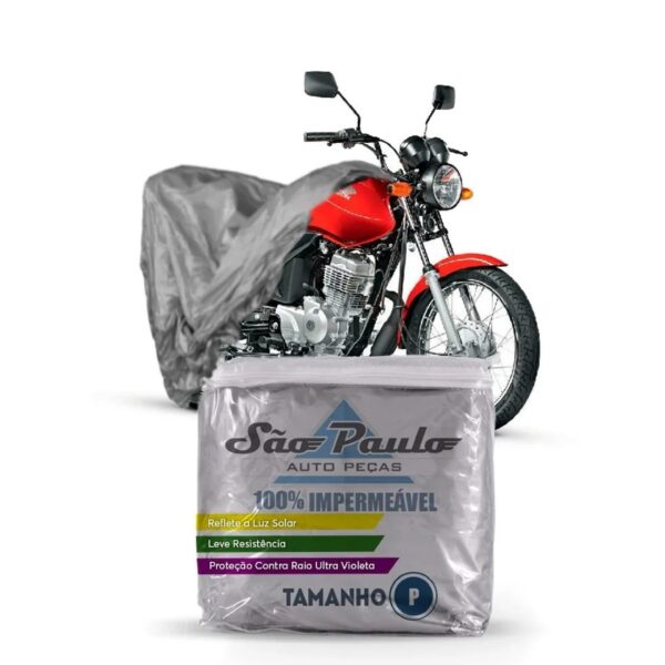 08 Capas Cobrir Moto Impermeável Proteção Uv P Mega Desconto Cinza