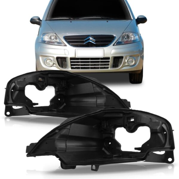 Par Carcaça Farol Citroen C3 2003 2004 2005 2006 07 A 2012