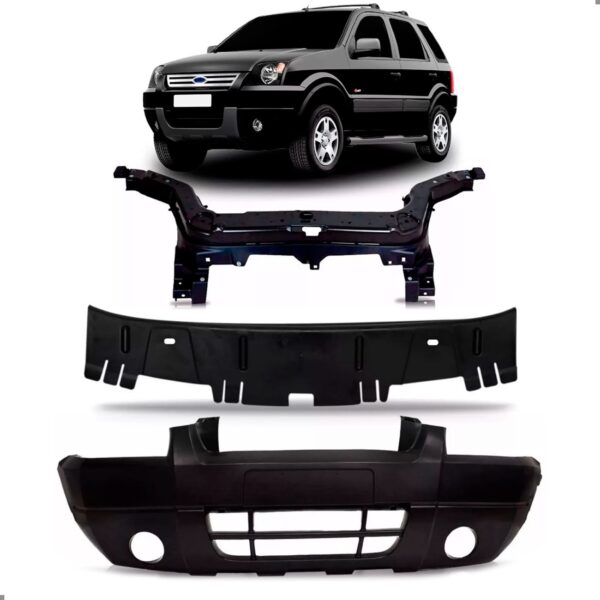 Kit Parachoque Para Ford Ecosport 2003 A 2007 Dianteiro Preto