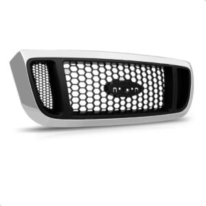 Kit Spoiler E Grade Cromada Para Pickup Ranger 2005 A 2009 Preto