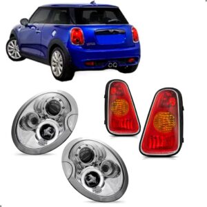 Kit Para Mini Cooper 2001 A 2004 Par Farol E Par Lanternas Ambos Lados