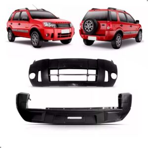 Par De Parachoque Ecosport 2008 A 2012 Dianteiro E Traseiro Preto