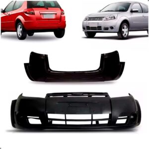 Kit Parachoque Para Ford Ka 2008 A 2011 Dianteiro E Traseiro Preto