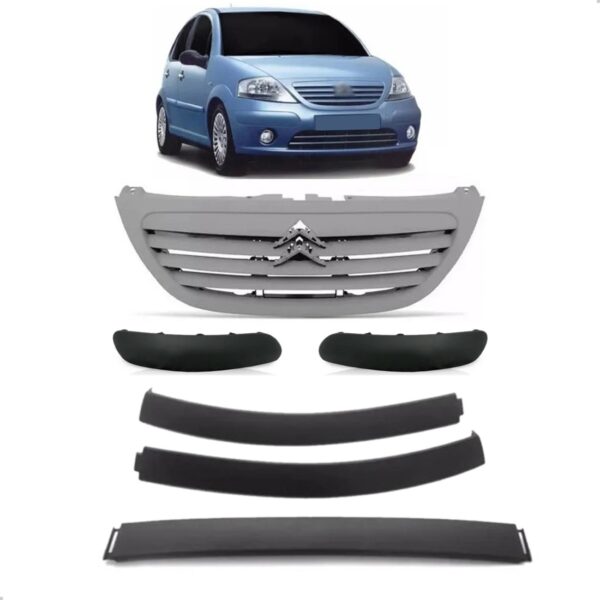 Grade Para Citroen C3 Ano 2003 A 2007 C/ Almofadas E Spoiler Preto