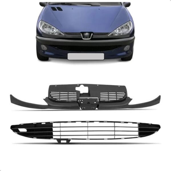 Grade Para Peugeot 206 Ano 1998 A 2008 Superior E Inferior Plástico.