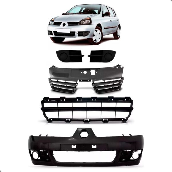 Kit Frente Para Clio 2006 A 2012 Parachoque E Grades Plástico
