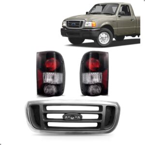 Kit Grade Cromada Para Ford Ranger 2005 A 2009 Laternas Fumê