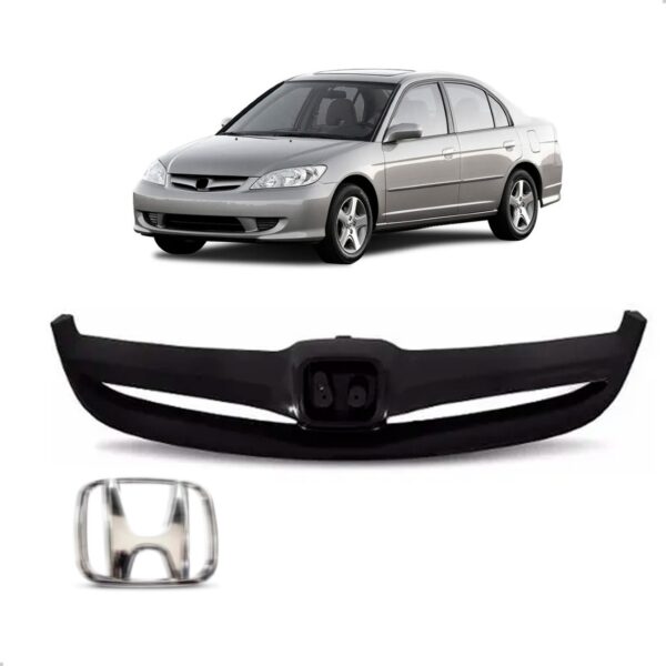 Tela Frontal Para Honda Civic 2004 A 2006 Com Emblema Preto