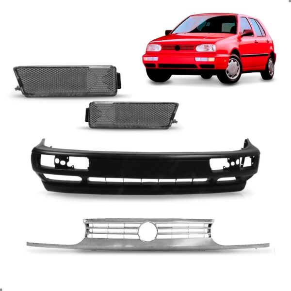 Kit Parachoque Golf Mexicano Gl 1995 A 1998 Preto