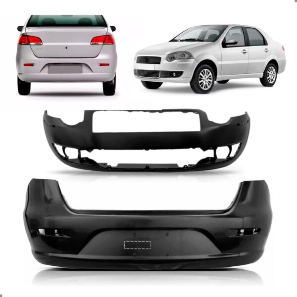 Kit Envolvente Siena 2008 2009 10 11 2012 Com Furo De Milha Preto