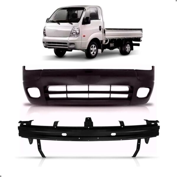 Kit Parachoque Para Kia Bongo 2005 A 2011 Com Alma Lamina Preto