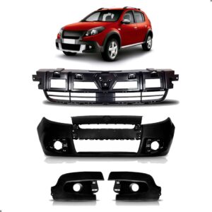 Parachoque Sandero 2012 2013 2014 Molduras Grade 1a Linha  Preto