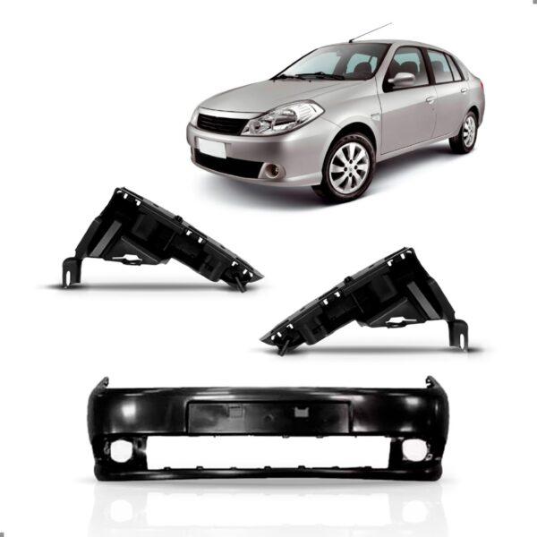 Parachoque Dianteiro Symbol Renault 2009 A 2013 1a Linha  Preto