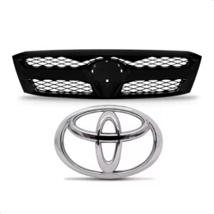 Tela Frontal Com Emblema Hilux 05 06 07 08 C/ Friso Cromado Fosco