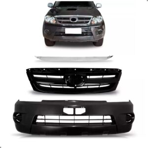 Kit Parachoque Sw4 2005 A 2011 Com Grade E Friso Cromado - Preto