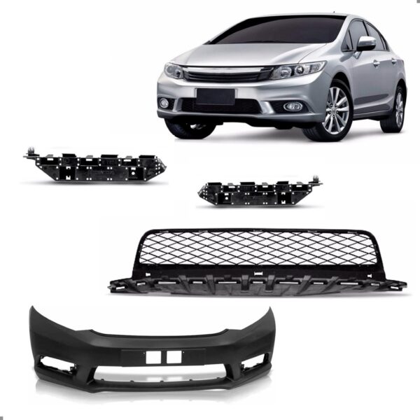 Kit Envolvente Completo Para Civic 2012 2013 2014 Preto