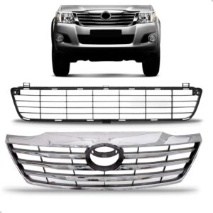Tela Frontal Superior + Inferior Hilux Sw4 2012 13 14 2015 Preto Cromado