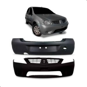 Envolvente Dianteiro Traseiro Para Logan 2007/2010 1a Linha  Preto