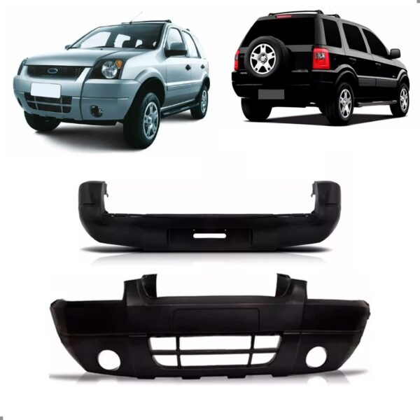 Par De Envolvente Ecosport 2003 A 2007 Dianteiro E Traseiro Preto