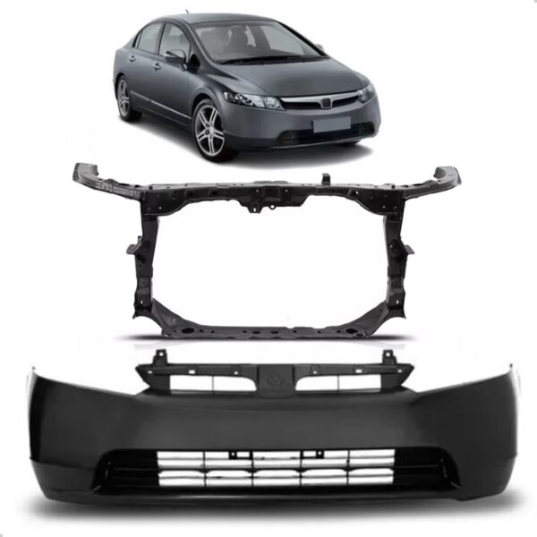 Parachoque Para New Civic 2007 2008 Com Painel 1a Linha  Preto