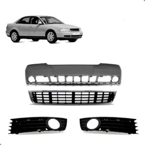 Kit Completo Parachoque Dianteiro Audi A4 2002 2003 2004 Preto