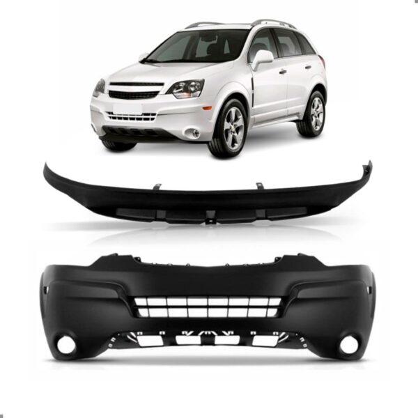 Kit Envolvente Para Captiva 2008 A 2017 Com Spoiler Defletor Preto