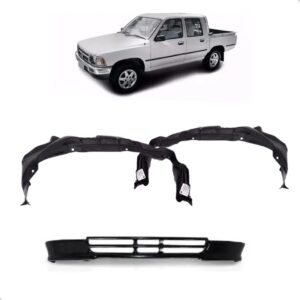 Kit Spoiler Hilux 1993 A 2001 4x2 C/ Par Asa Urubu Dianteiro Preto