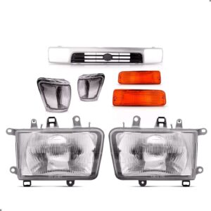 Kit  Frente Farois E Grade Para Hilux Sw4 1992 93 94 95 1996 Plástico