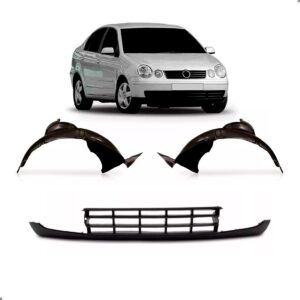 Kit Spoiler Polo 2003 2004 2005 2006 C/ Par Asa Urubu Preto